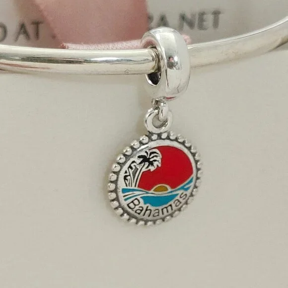 Pandora Bahamas Beach Travel Exclusive Dangle Charm with box - Picture 5 of 6